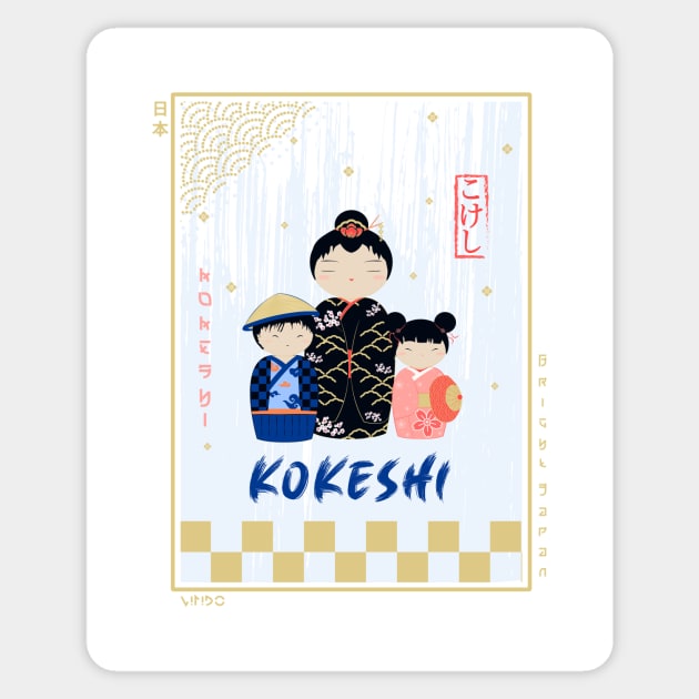 Kokeshi Ukiyo-e Sticker by Wimido